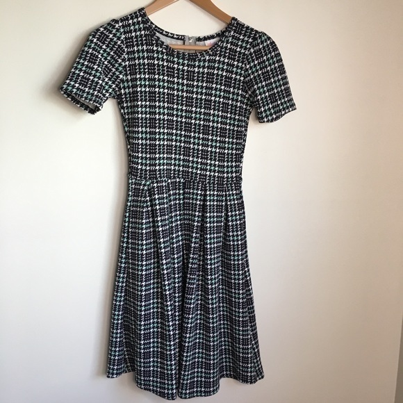 Lularoe Bird Print Amelia Dress‎ Short Sleeve Midi Womens Size XXS - Picture 1 of 4